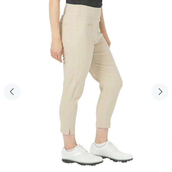 Nancy Lopez Golf DeLux Dri Pully Capri in Khaki Size 16 - Picture 2 of 10